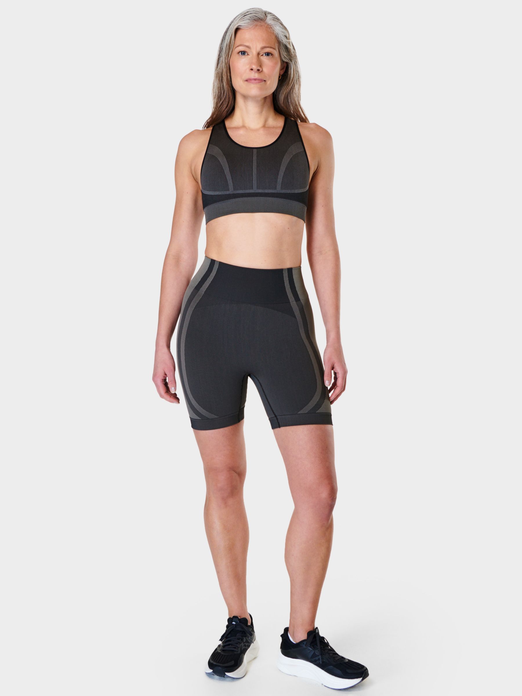 Sweaty Betty Silhouette Sculpt Seamless Workout Shorts, Black, XS