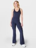 Sweaty Betty Picot Lace Flared Trousers, Navy Blue, Navy Blue