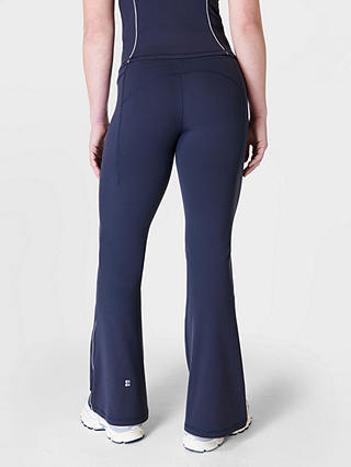 Sweaty Betty Picot Lace Flared Trousers, Navy Blue