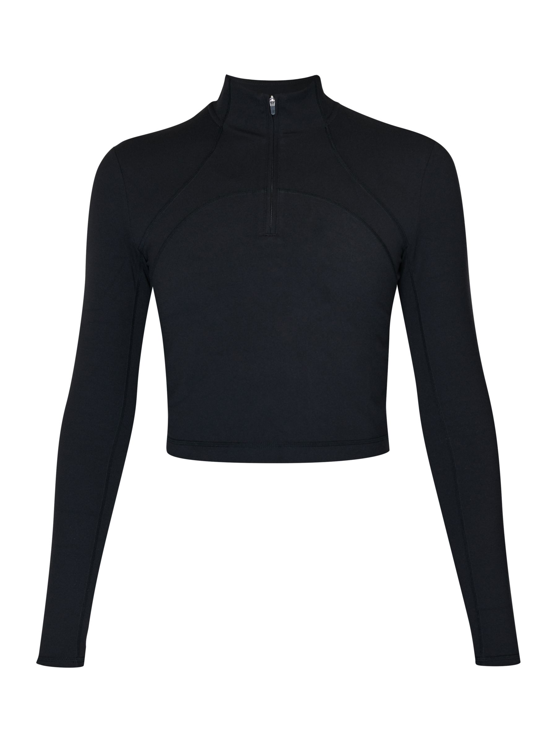 Sweaty Betty Super Soft Half Zip Gym Top, Black at John Lewis & Partners