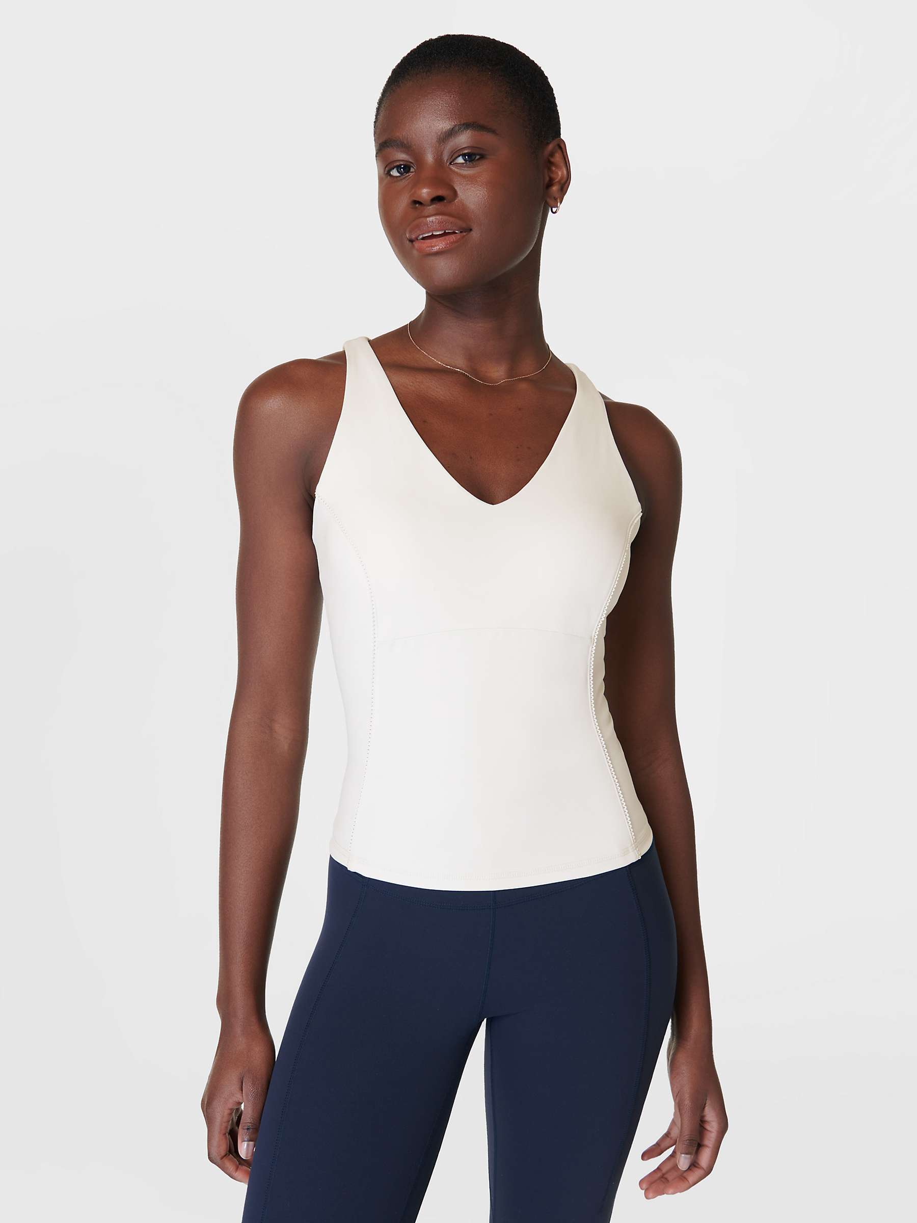 Buy Sweaty Betty Picot Lace Gym Top, Lily White Online at johnlewis.com