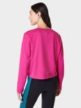 Sweaty Betty Essential Crop Long Sleeve T-Shirt, Beet Pink