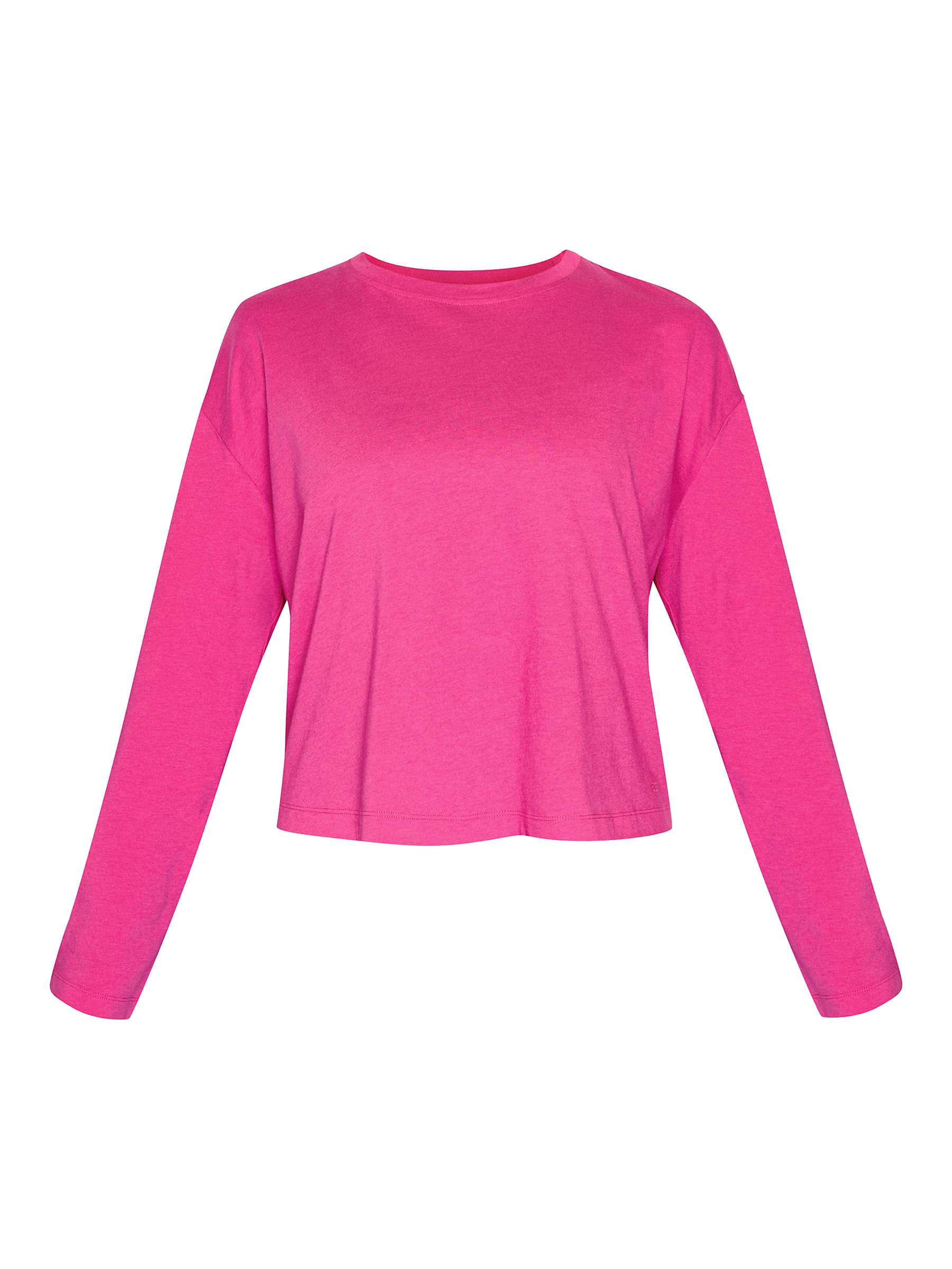 Buy Sweaty Betty Essential Crop Long Sleeve T-Shirt, Beet Pink Online at johnlewis.com