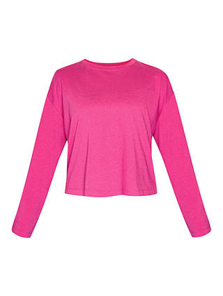 Sweaty Betty Essential Crop Long Sleeve T-Shirt, Beet Pink