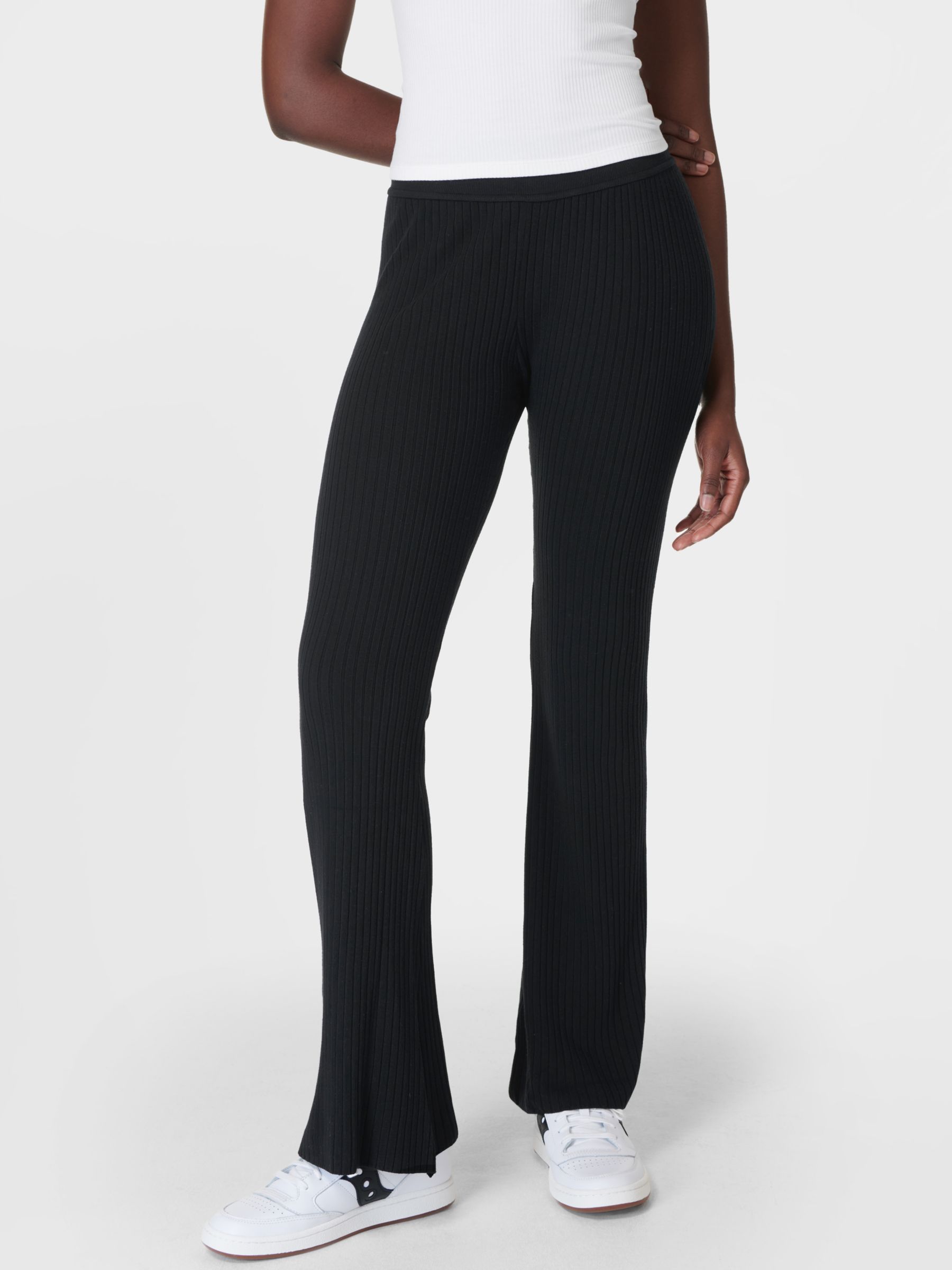 Sweaty Betty Selene Knitted Trousers, Black at John Lewis & Partners