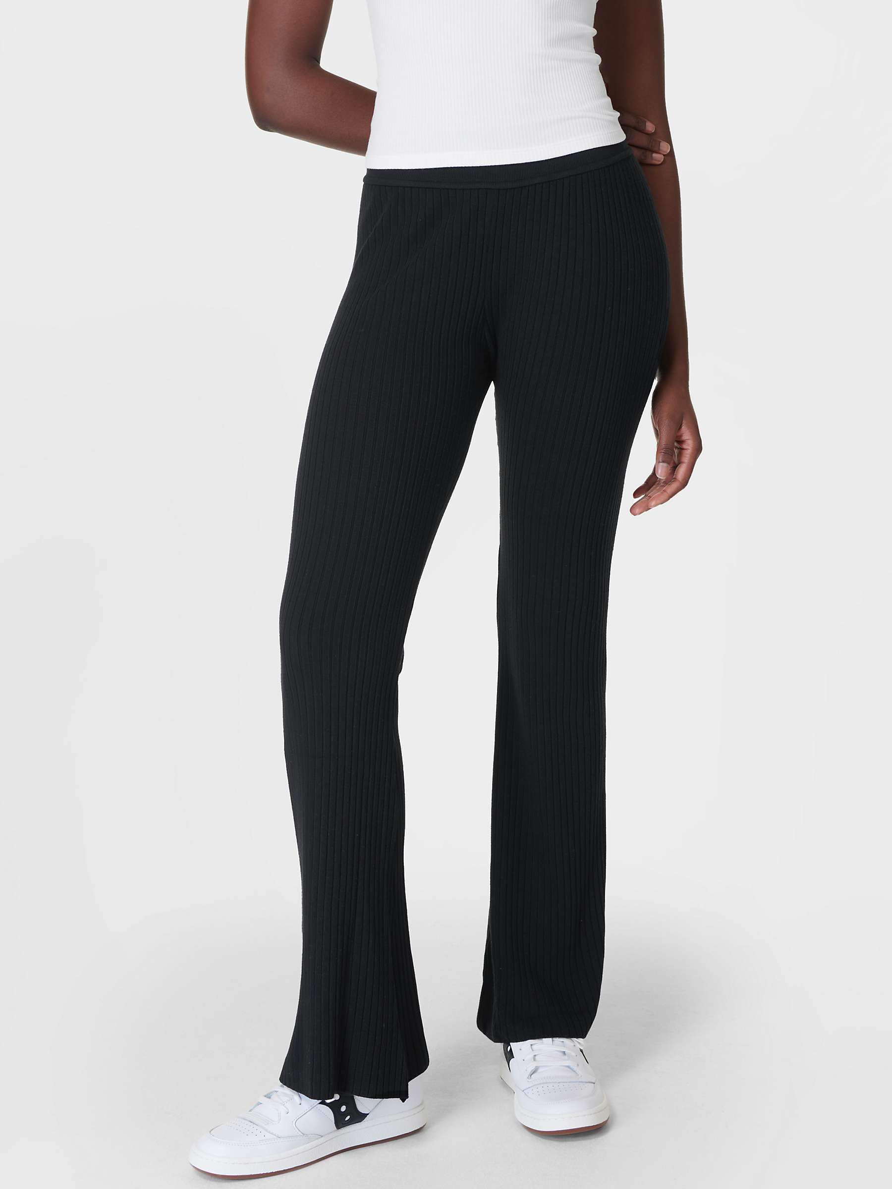 Buy Sweaty Betty Selene Knitted Trousers, Black Online at johnlewis.com