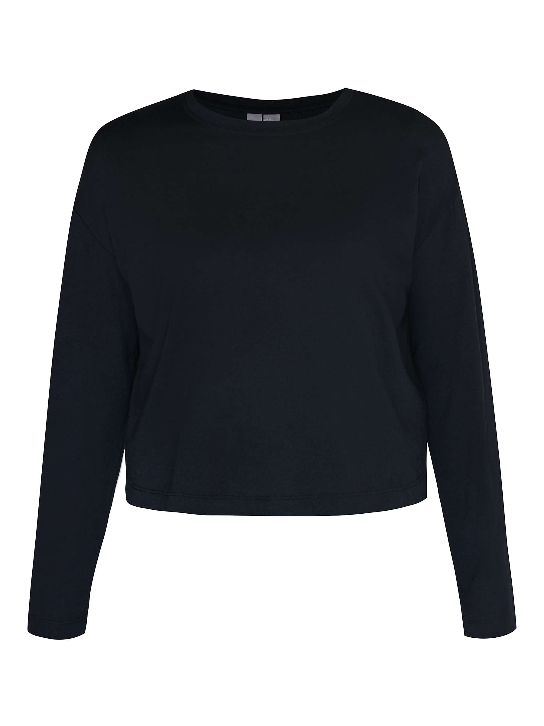 Buy Sweaty Betty Essential Organic Cotton Blend Crop Long Sleeve T-Shirt, Black Online at johnlewis.com