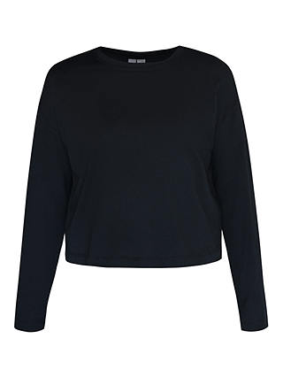 Sweaty Betty Essential Organic Cotton Blend Crop Long Sleeve T-Shirt, Black