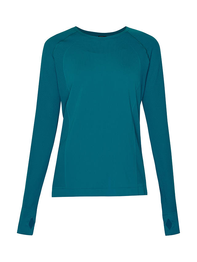 Sweaty Betty Athlete Seamless Featherweight Long Sleeve Top, Reef Teal Blue