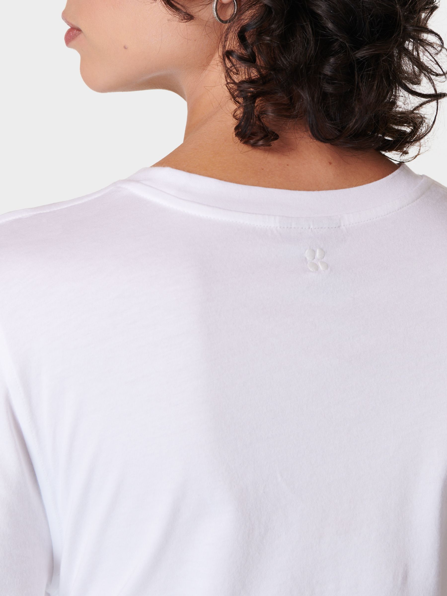 Buy Sweaty Betty Bodice Detail Organic Cotton Blend T-Shirt, White Online at johnlewis.com