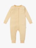 MORI Baby Clever Zip Ribbed Sleepsuit, Yellow