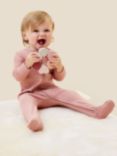 MORI Baby Clever Zip Ribbed Sleepsuit, Rose