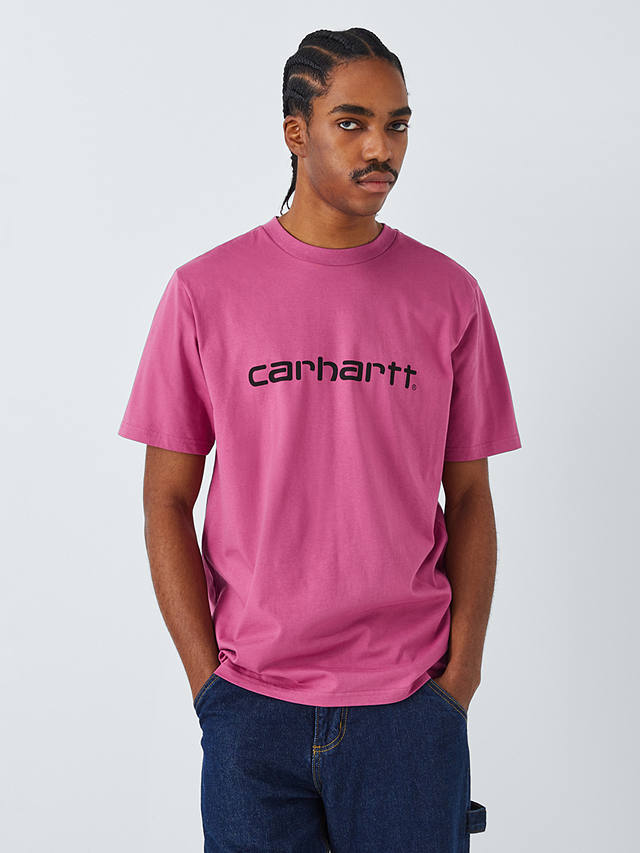 Carhartt WIP Short Sleeve Script T-Shirt, Magenta/Black