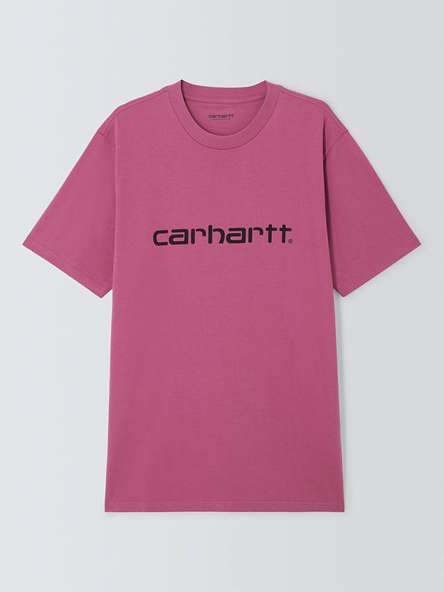 Carhartt WIP Short Sleeve Script T-Shirt, Magenta/Black