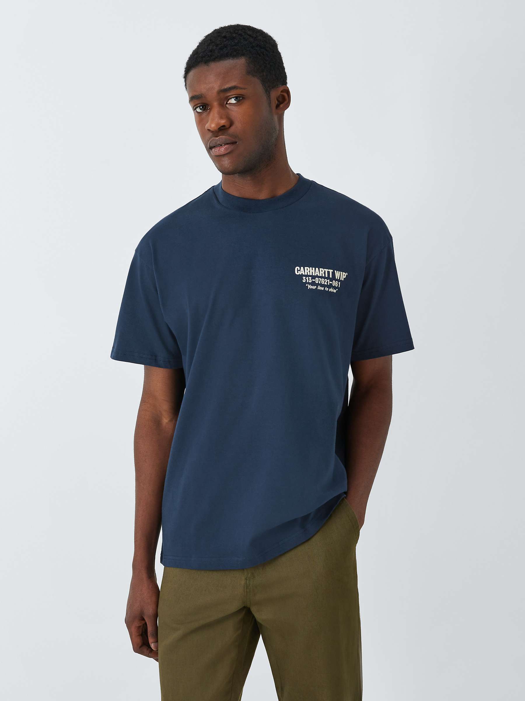 Buy Carhartt WIP Short Sleeve Less Troubles T-Shirt, Blue Online at johnlewis.com