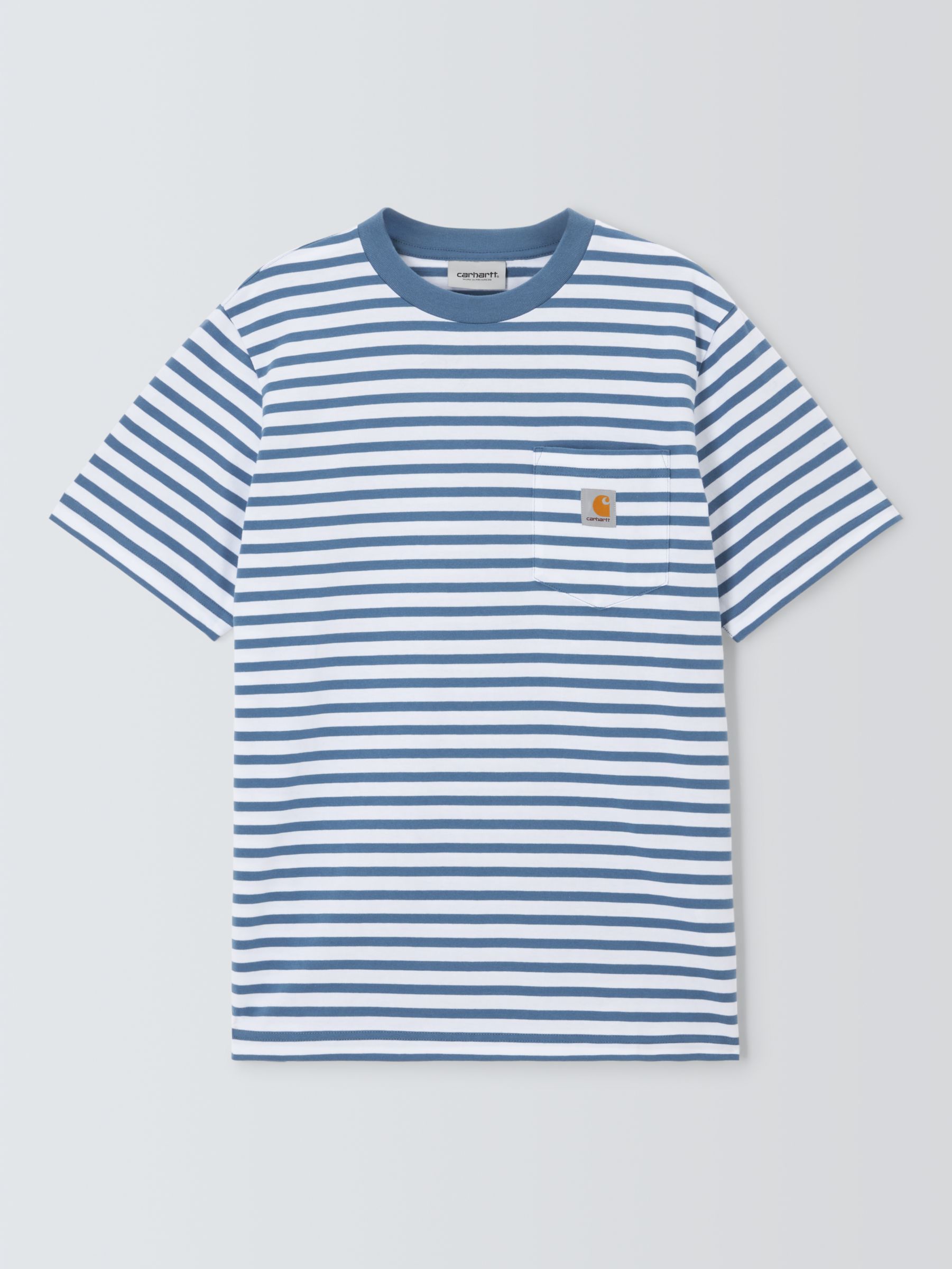 Buy Carhartt WIP Seidler Striped T-Shirt, Blue/White Online at johnlewis.com