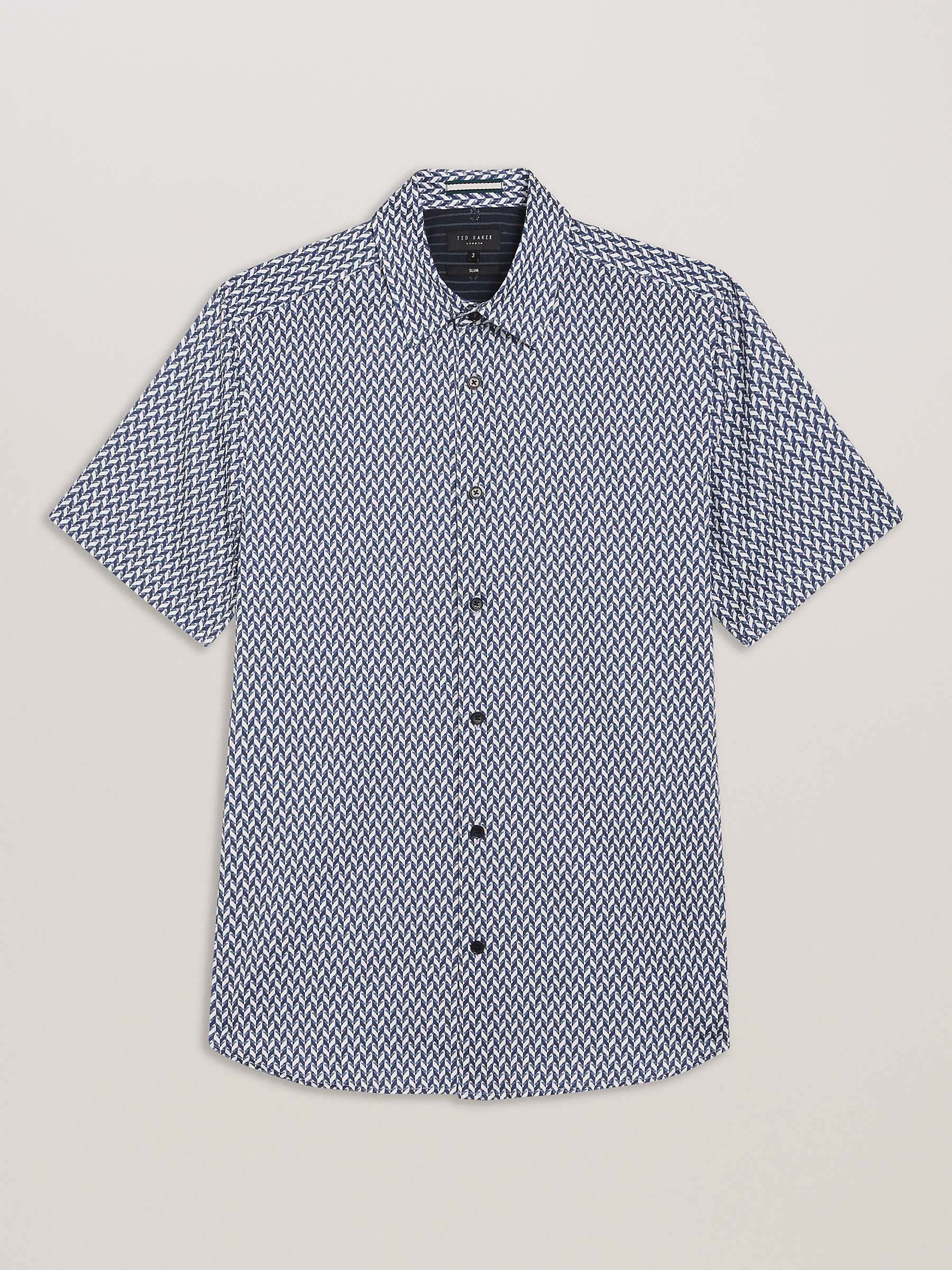 Buy Ted Baker Lacesho Graphic Print Slim Fit Shirt, Navy Online at johnlewis.com