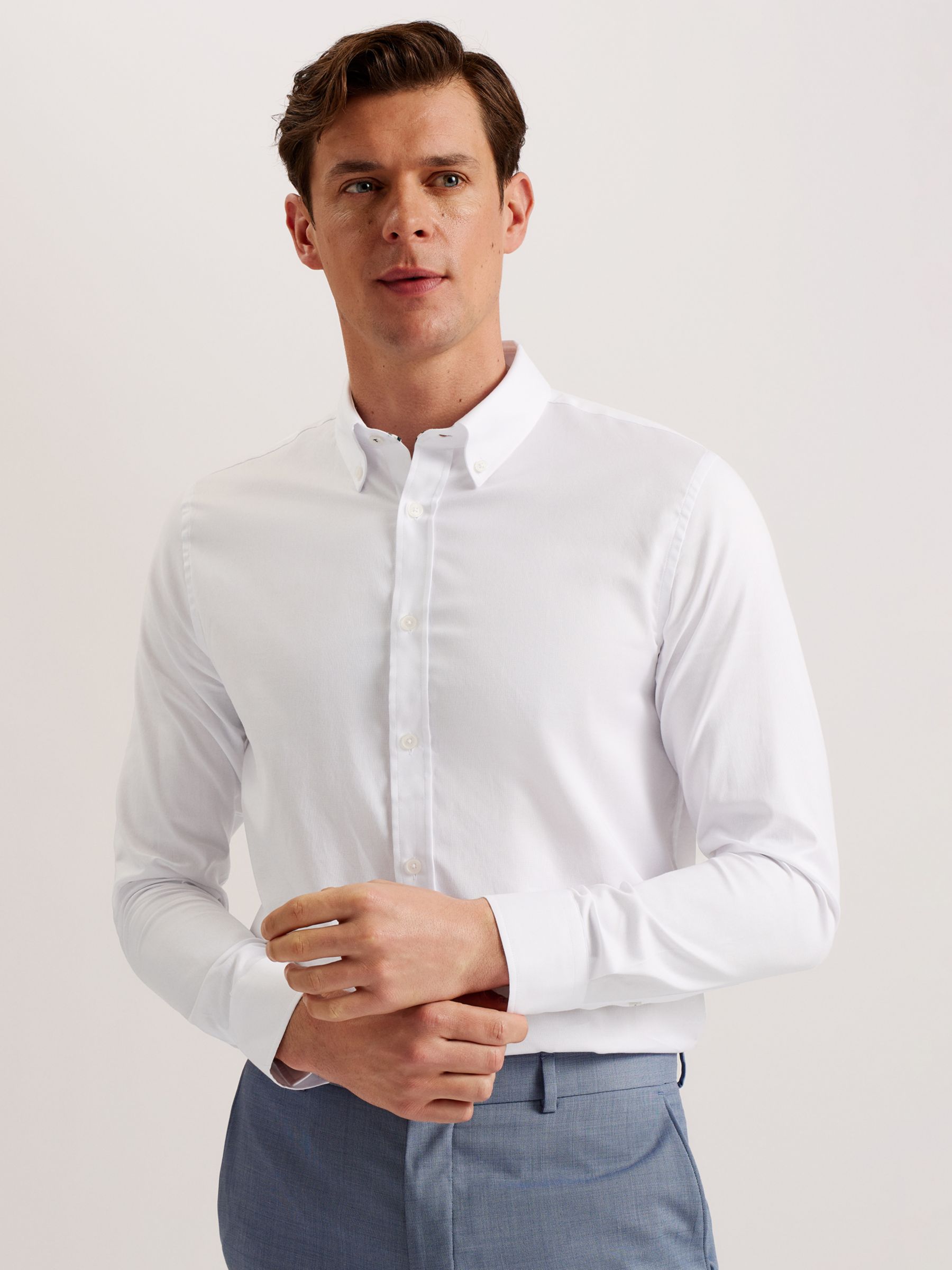 Ted Baker Allardo Regular Premium Oxford Shirt, White, XXL