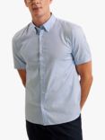 Ted Baker Aldgte Short Sleeve Cotton Oxford Shirt, Light Blue