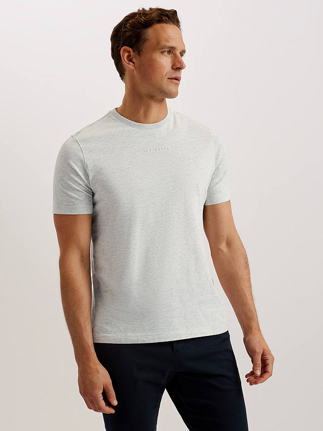 Ted Baker Wiskin Regular Branded Short Sleeve T-Shirt, Grey