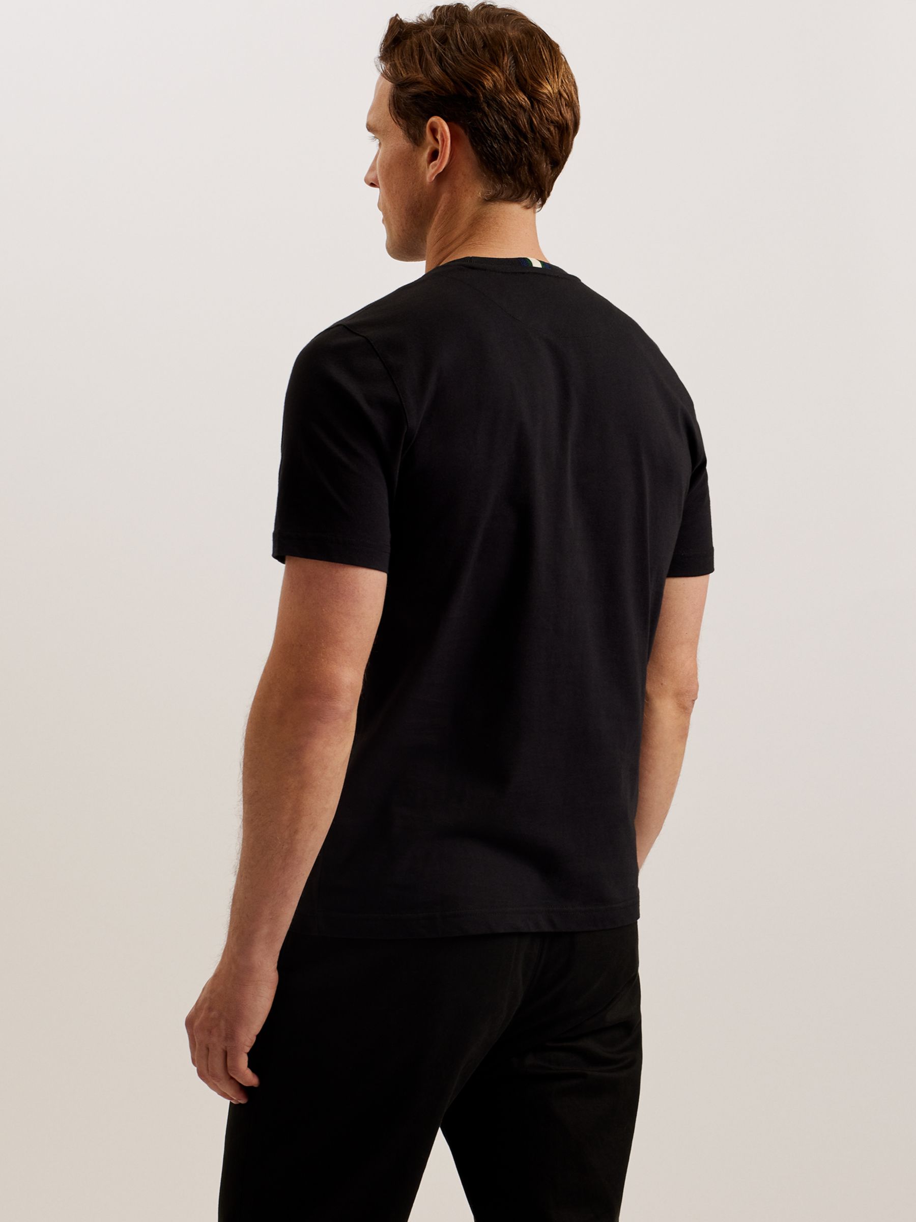 Ted Baker Wiskin Regular Branded Short Sleeve T-Shirt, Black Black, XS