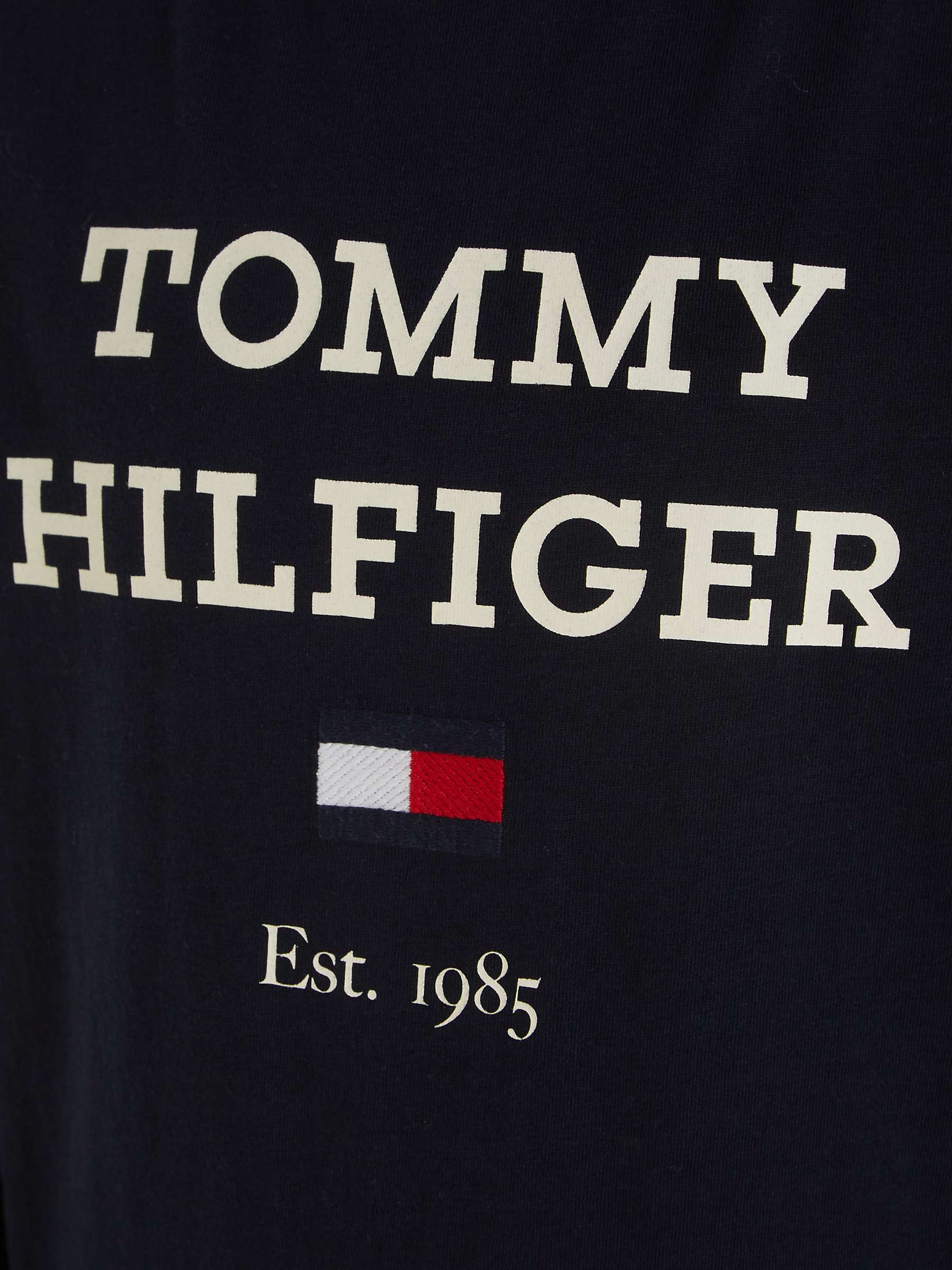 Buy Tommy Hilfiger Kids' Logo Long Sleeve Crew Neck T-Shirt, Desert Sky Online at johnlewis.com