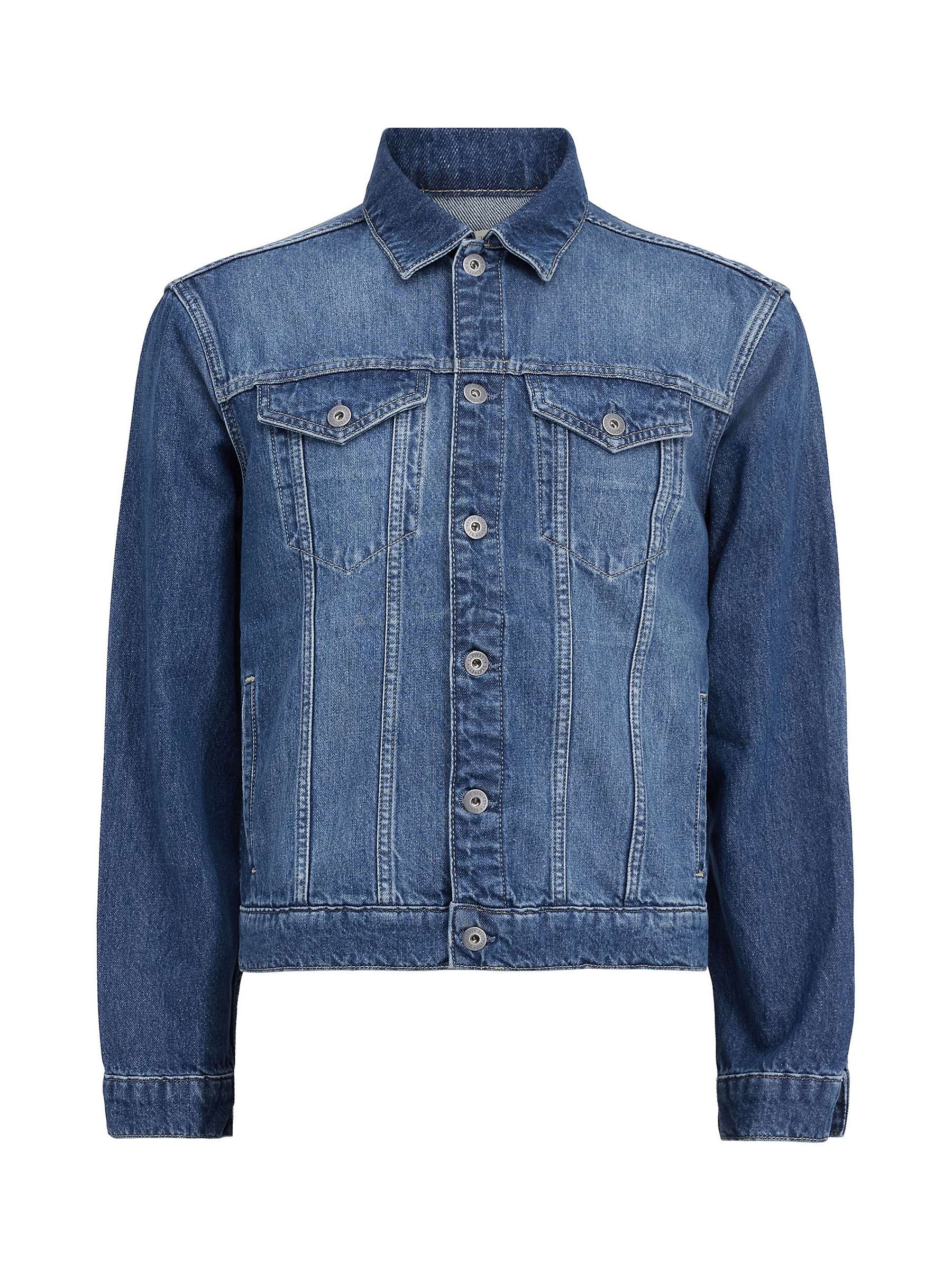 Buy AllSaints Hebden Organic Cotton Denim Jacket, Indigo Blue Online at johnlewis.com