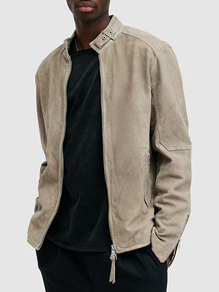 AllSaints Cora Suede Jacket, Frosted Taupe