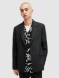 AllSaints Dima Wool Blend Suit Jacket, Black