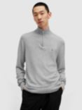 AllSaints Kilburn Zip Funnel Jumper, Cool Grey