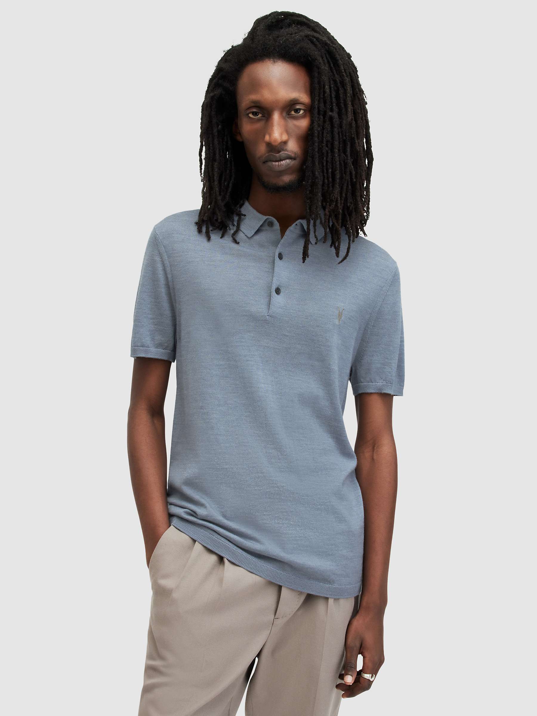 Buy AllSaints Mode Merino Wool Polo Shirt Online at johnlewis.com