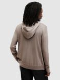 AllSaints Mode Merino Wool Zip Up Hoodie, Chestnut Taupe