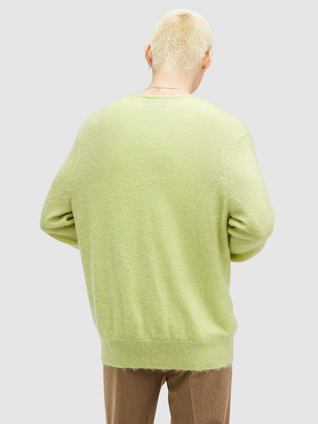 AllSaints Kennedy Brushed Cardigan, Light Green