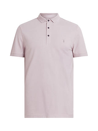 AllSaints Reform Organic Cotton Polo Shirt, Smokey Lilac
