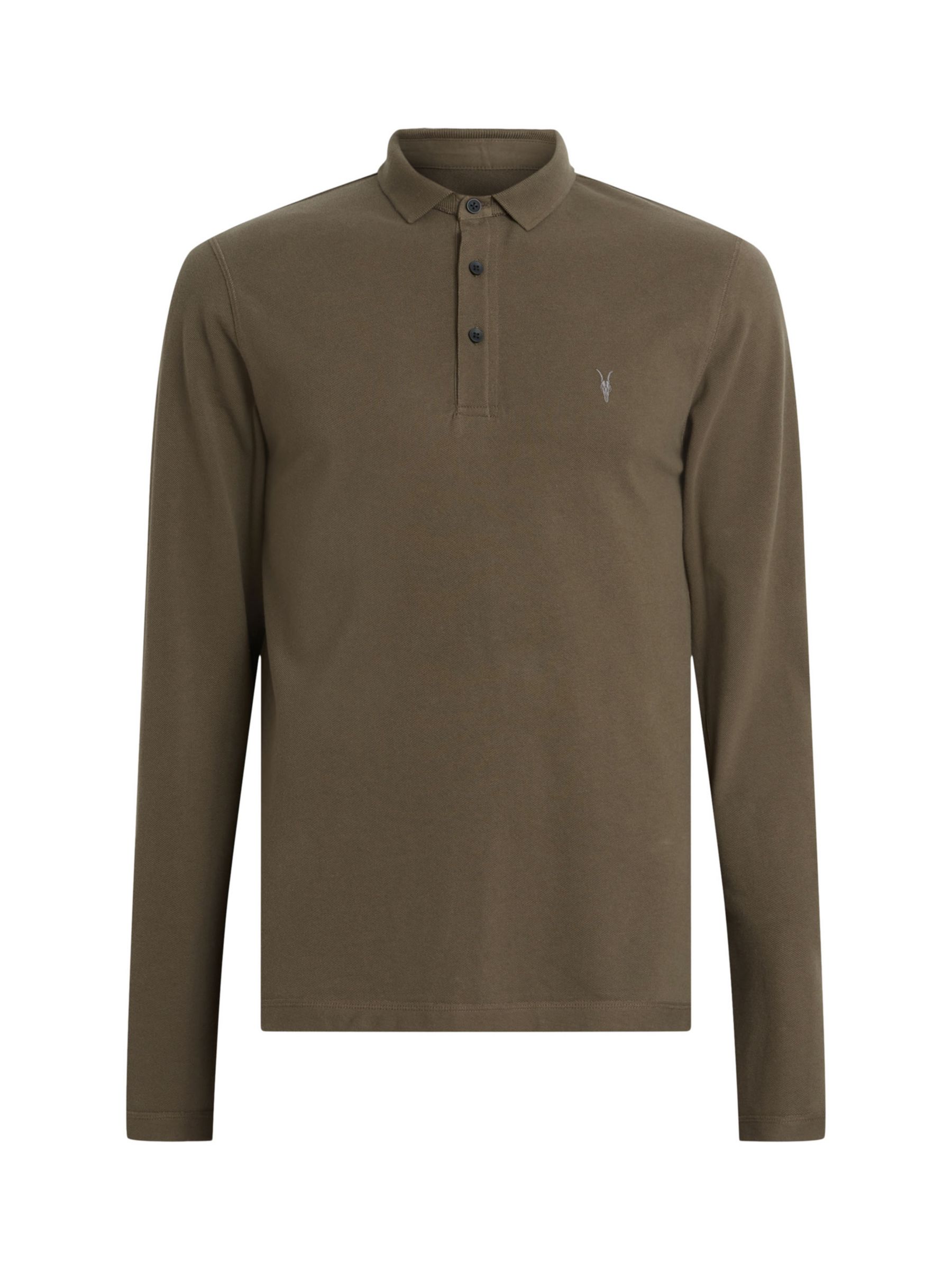 Buy AllSaints Reform Organic Cotton Long Sleeve Polo Top Online at johnlewis.com