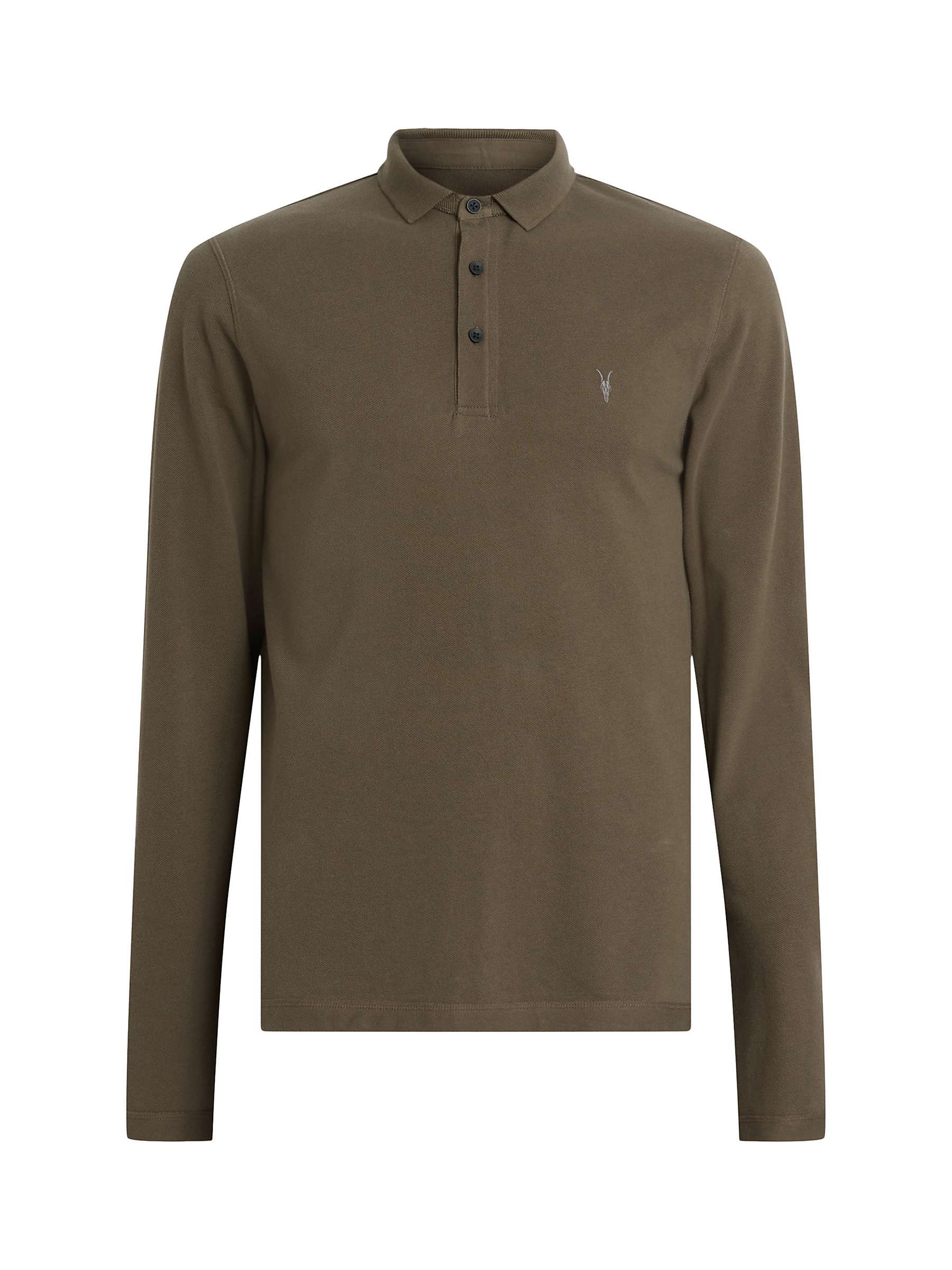 Buy AllSaints Reform Organic Cotton Long Sleeve Polo Top Online at johnlewis.com