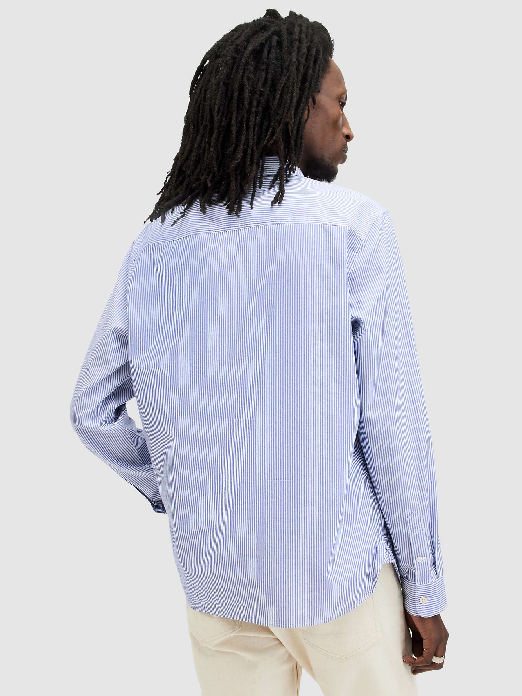Buy AllSaints Hillview Long Sleeve Shirt, Blue Online at johnlewis.com