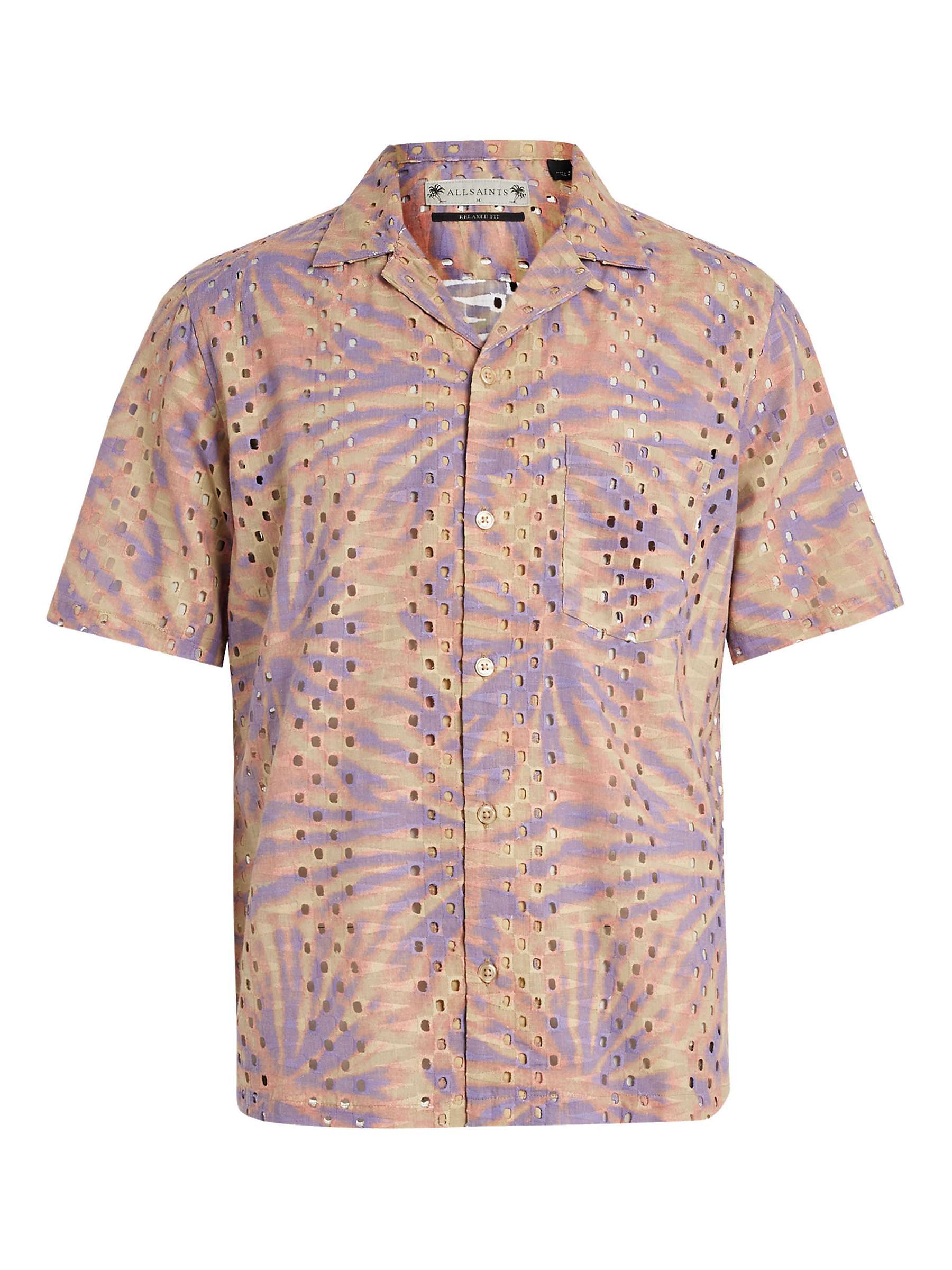 Buy AllSaints Yucca Short Sleeve Shirt, Pastel/Multi Online at johnlewis.com