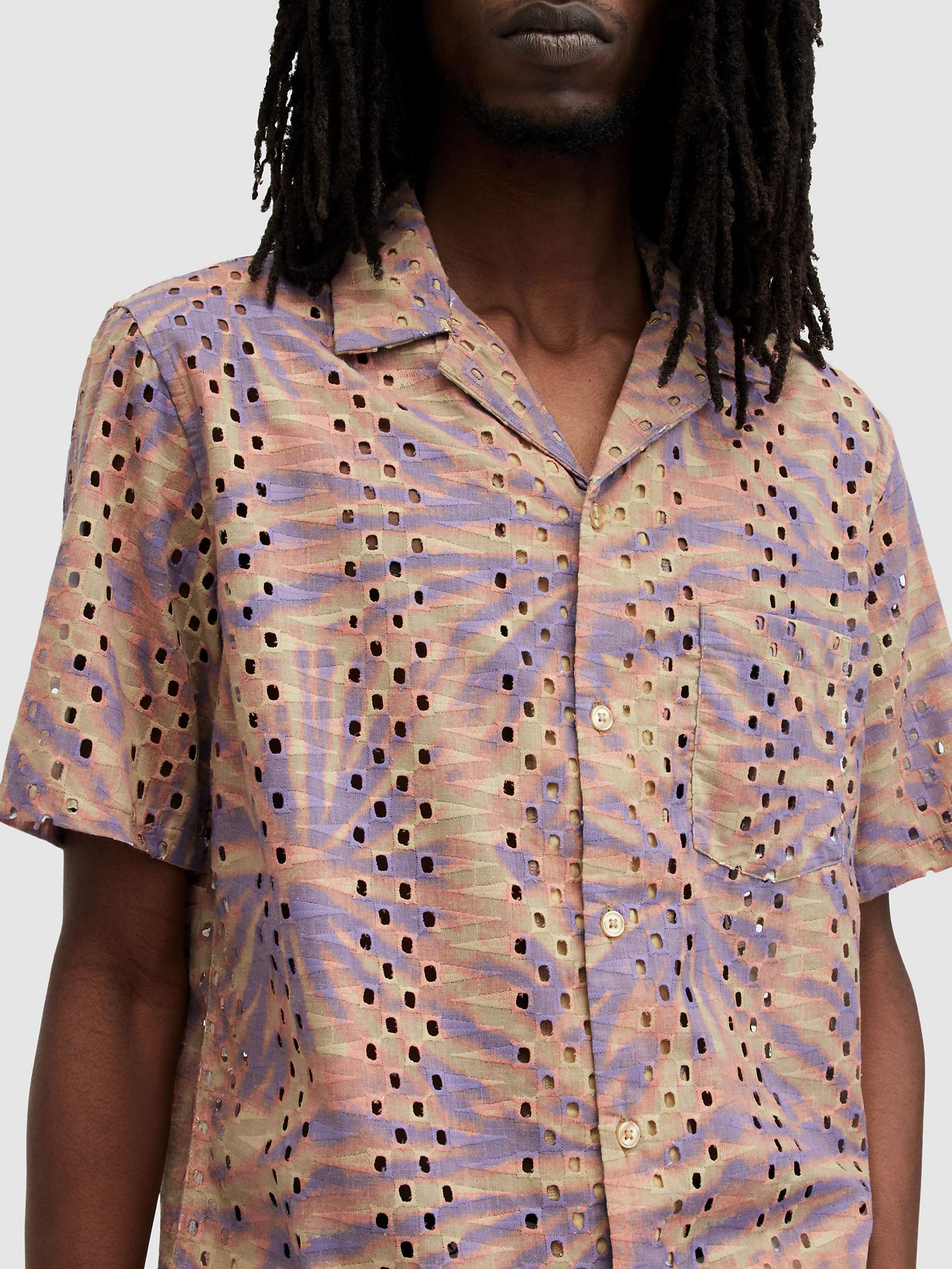 Buy AllSaints Yucca Short Sleeve Shirt, Pastel/Multi Online at johnlewis.com