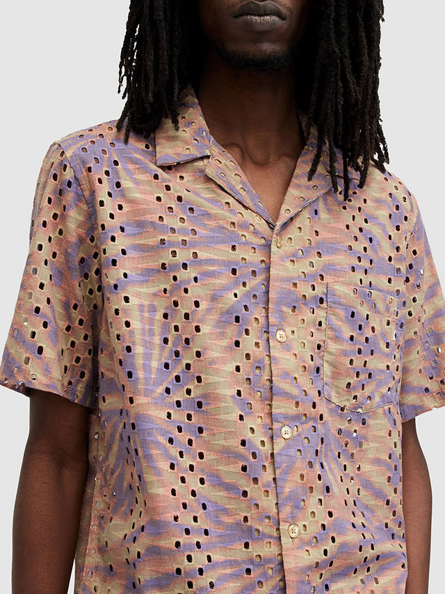 AllSaints Yucca Short Sleeve Shirt, Pastel/Multi