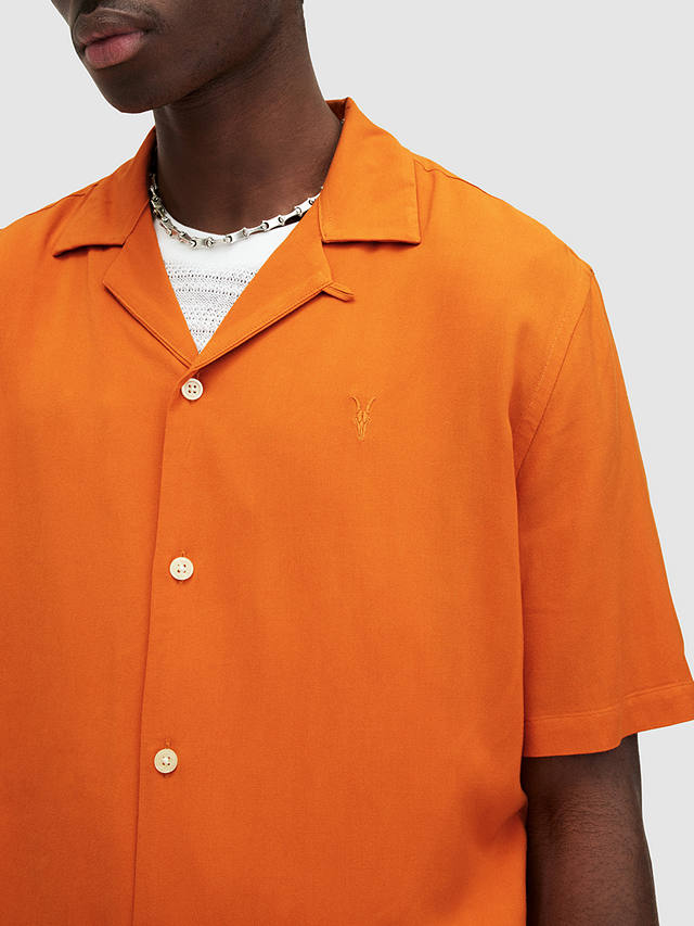 AllSaints Venice Short Sleeve Shirt, Burnt Orange
