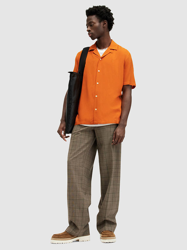 AllSaints Venice Short Sleeve Shirt, Burnt Orange