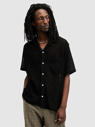 AllSaints Sortie Short Sleeve Shirt, Liquorice Black