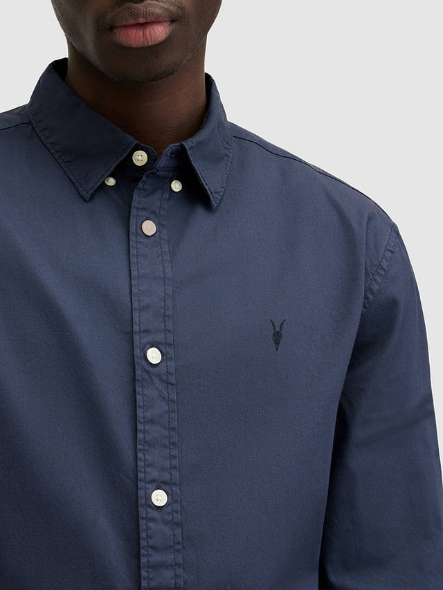 AllSaints Hawthorne Long Sleeve Shirt, Blue