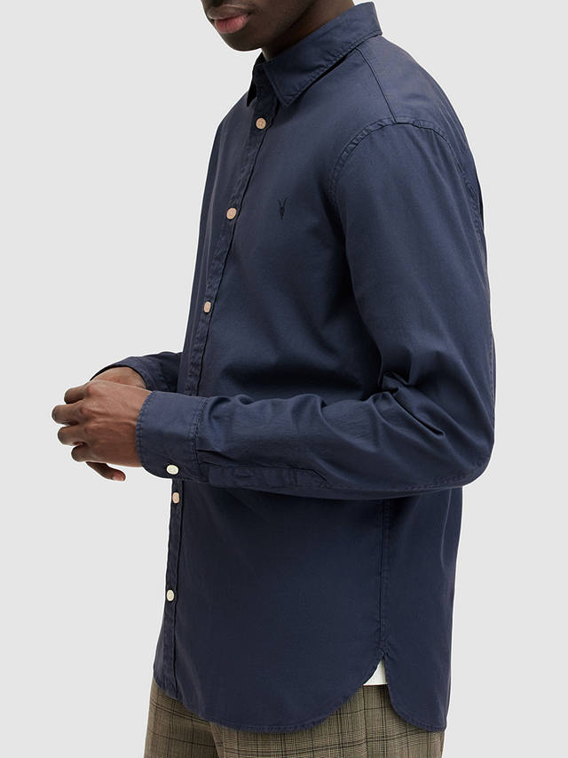 AllSaints Hawthorne Long Sleeve Shirt, Blue