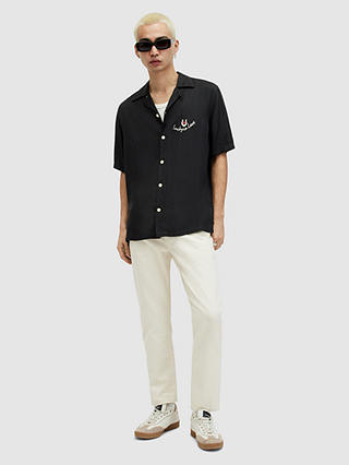 AllSaints Chanceux Short Sleeve Shirt, Jet Black