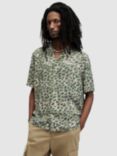 AllSaints Underground CM Short Sleeve Shirt, Green/Multi