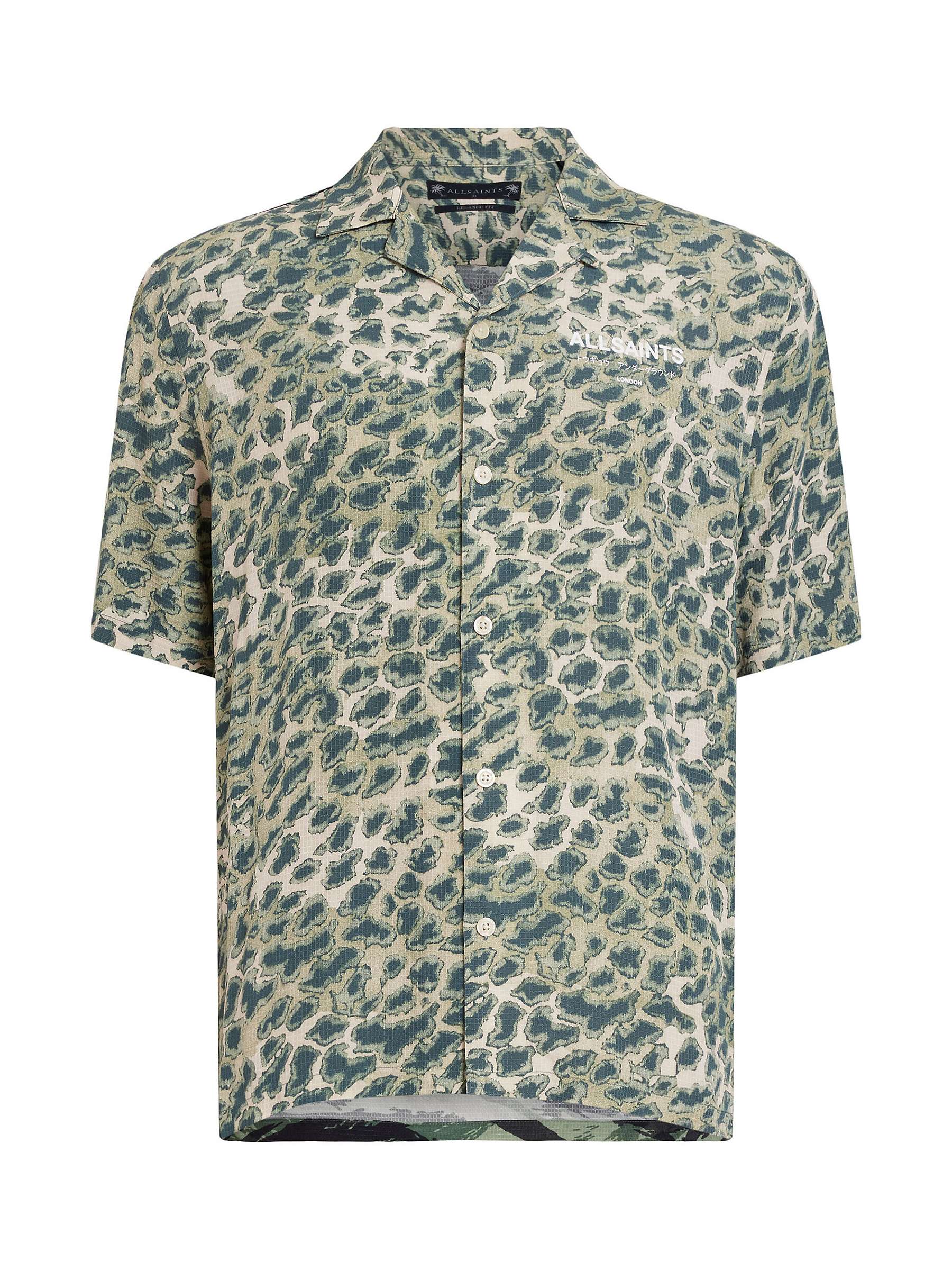 Buy AllSaints Underground CM Short Sleeve Shirt, Green/Multi Online at johnlewis.com