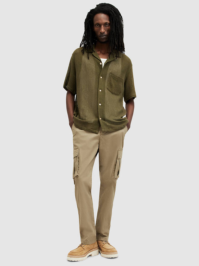 AllSaints Sortie Short Sleeve Shirt, Ash Khaki Green