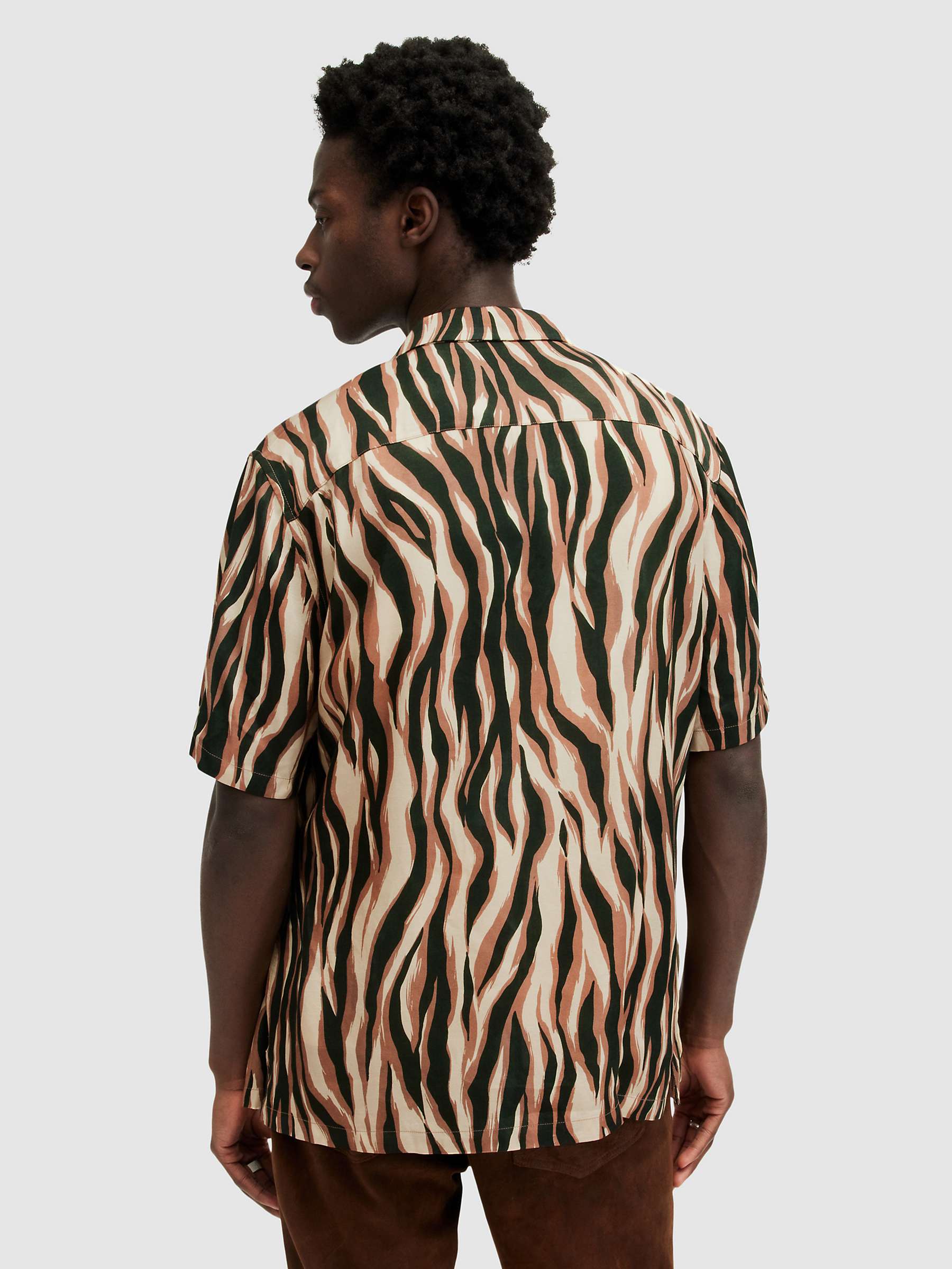 Buy AllSaints Fired Short Sleeve Shirt, Brown/Multi Online at johnlewis.com